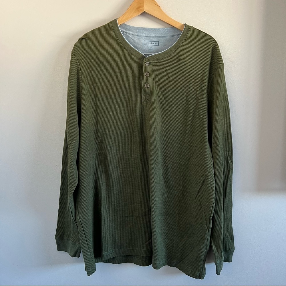 Club Room Green Long Sleeve Henley Shirt – NWT 💚